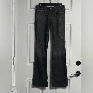 T28a- JOE’S JEANS Gray Acid Wash LOW-RISE Distressed STRAIGHT LEG Denim Jeans